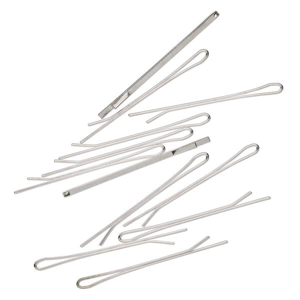 Hair pin, antique silver-finished steel, smooth, 2-1/4 inches. Sold per pkg of 12. image number 0