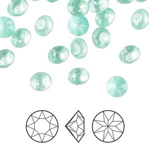 Chaton 12pk crystal soft mint ignite, Crystal Passions® 6.14 to 6.32mm round SS29 1088