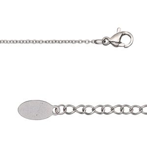 Chain 1pkg1 cable, 1.2mm / lobster claw clasp, stainless steel 18 inch