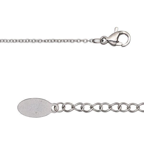 Chain, stainless steel, 1.2mm cable, 18 inches with 2-inch extender chain and lobster claw clasp. Sold individually. image number 0
