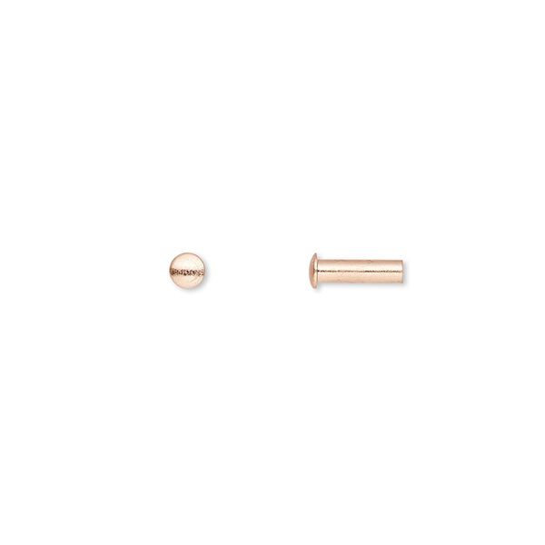 Rivet, copper, 7.5x3mm with 1.9mm shank. Sold per pkg of 100. image number 0