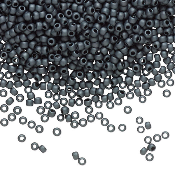 Seed bead, TOHO BEADS®, glass, pkg/250g, #11 round, opaque matte grey (TR-11-611). image number 0