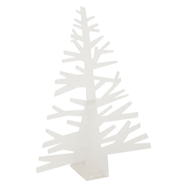 Display, earring, acrylic, frosted clear, 18 x 13 x 4-1/2 inch tree. Sold individually. image number 0