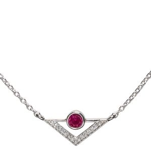 Necklace, Simple and Sleek Jewelry™, cubic zirconia pendant and rhodium-plated sterling silver chain, 16 inches with 2-inch extender chain. Sold individually.