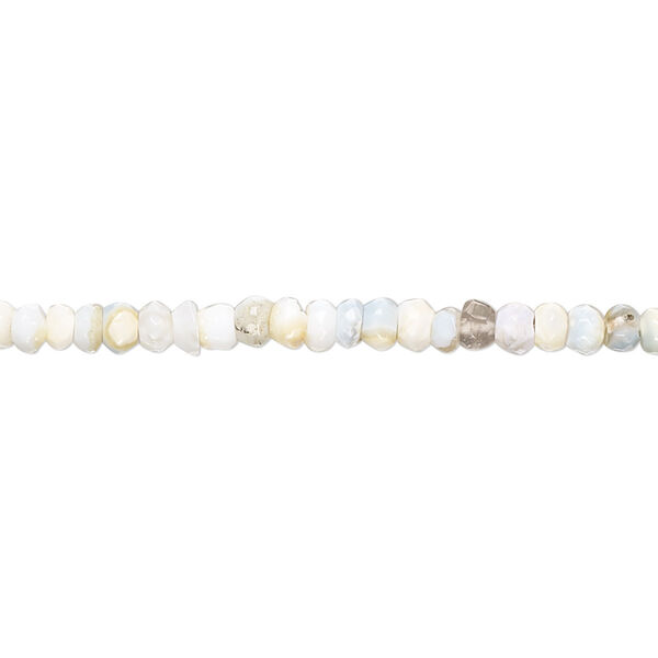 Peruvian opal 1pkg1, hand-cut faceted rondelle bead natural C- grade, 10 inch 3x1mm-4x3mm image number 0