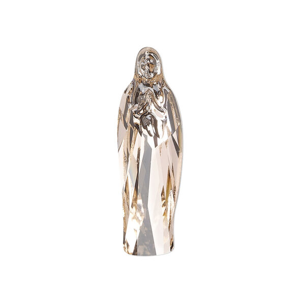 Fancy stone 1pk vintage rose foil back, Crystal Passions® 30x9.5mm Virgin Mary 4973 image number 0