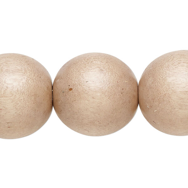 Taiwanese cheesewood 1pkg1, hand-cut round bead 15.5-16 inch medium tan 20mm image number 0