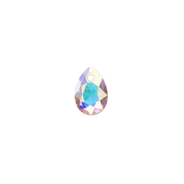 Drop 4pk crystal AB, Crystal Passions® 11.5x8mm pendant pear cut 6433 image number 0