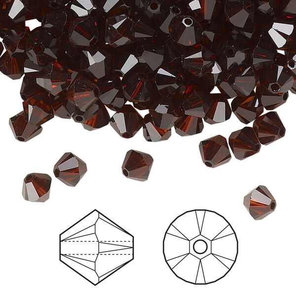 Bead 144pk smoked amber, Crystal Passions® 5mm bicone 5328 image number 0