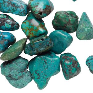 Turquoise 1pkg1, nugget bead 1/4 lb mix medium to extra-large