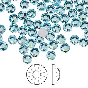 Flat back 144pk aqua bohemica foil back, Preciosa Viva 12® Czech crystal rhinestone 4.6-4.8mm chaton rose round SS20