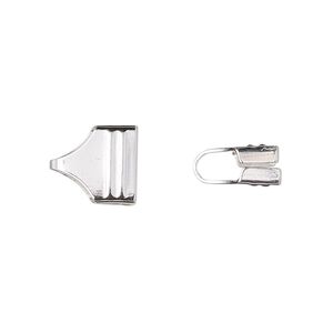 Cord end, glue-in, sterling silver-filled, 11x10mm rectangle with lines, 9x3.5mm inside diameter. Sold per pkg of 2.
