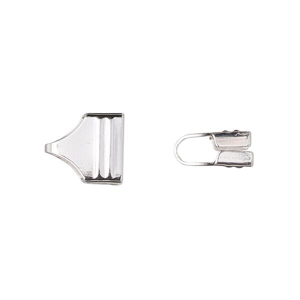 Cord end, glue-in, sterling silver-filled, 11x10mm rectangle with lines, 9x3.5mm inside diameter. Sold per pkg of 2. image number 0