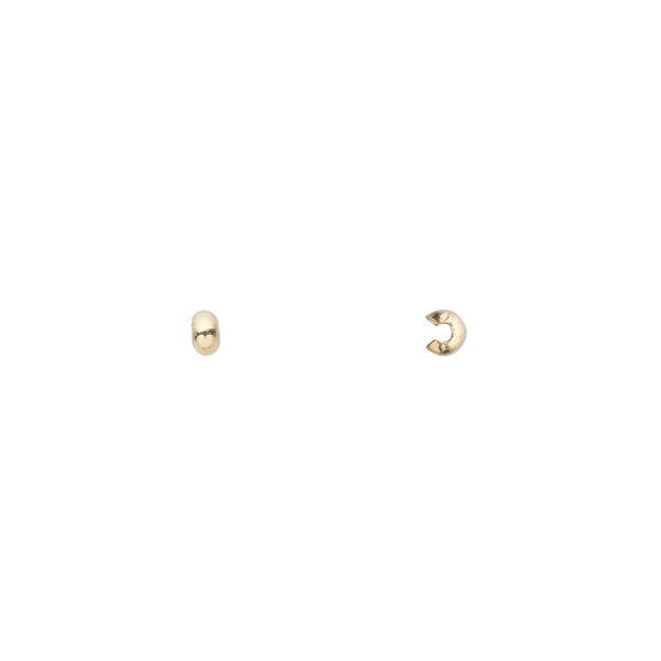 Crimp cover, 14Kt gold-filled, 2.5mm smooth round. Sold per pkg of 100. image number 0