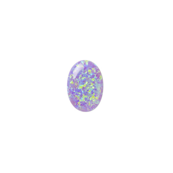 Cabochon, "opal" (silica and epoxy) (man-made), lavender, 14x10mm calibrated oval. Sold individually. image number 0
