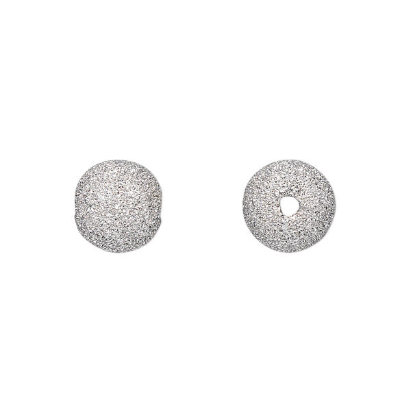 Bead, 14KtW white gold, 10mm laser round. Sold individually. image number 0