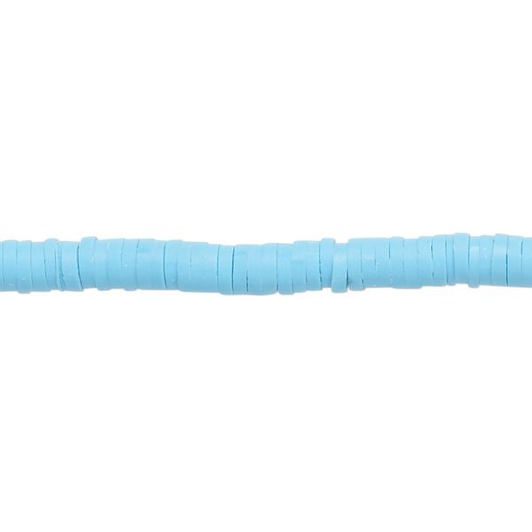 Bead, polymer clay, opaque turquoise, 4x1mm heishi. Sold per pkg of (2) 15-1/2" to 16" strands. image number 0