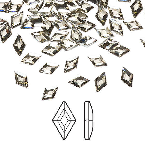 Flat back 288pk crystal silver shade foil back, Swarovski® 6.6x3.9mm diamond 2773 image number 0