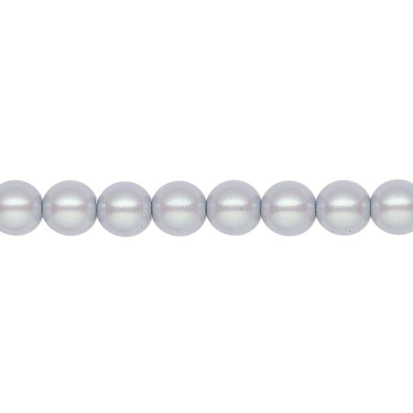 Pearl 25pk pearlescent grey, Preciosa Czech crystal 6mm round image number 0