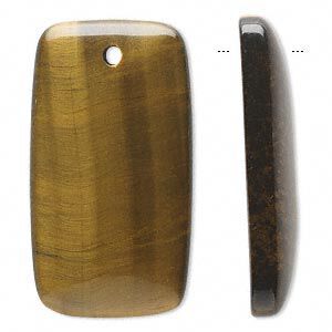 Tigereye 1pkg1, hand-cut top-drilled rectangle focal natural 40x22mm