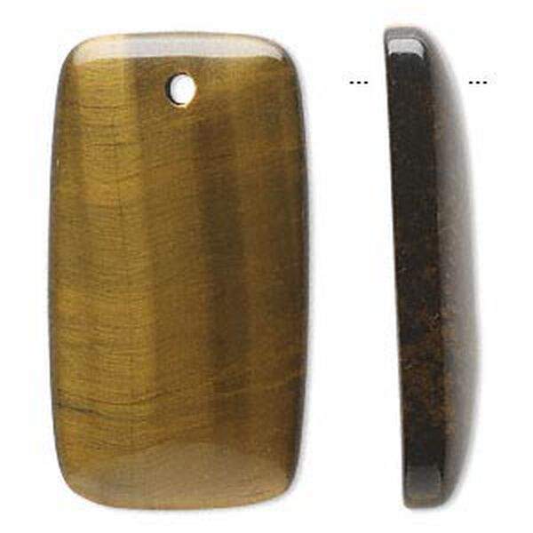 Focal, tigereye (natural), 40x22mm rectangle, B grade, Mohs hardness 7. Sold individually. image number 0
