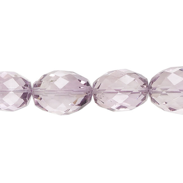 Bead, lavender amethyst (natural), 13x10m-17x12mm hand-cut faceted oval, B grade, Mohs hardness 7. Sold per 8-inch strand, approximately 15 beads. image number 0