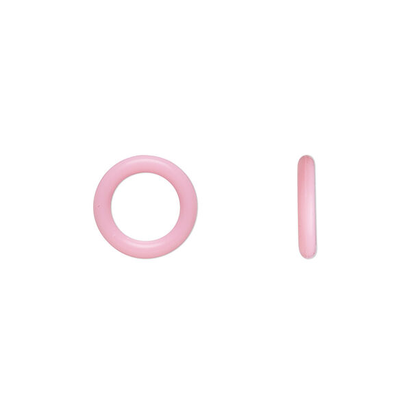 Component, Oh! Ring™, silicone, baby pink, 12mm round with 8mm hole. Sold per pkg of 200. image number 0
