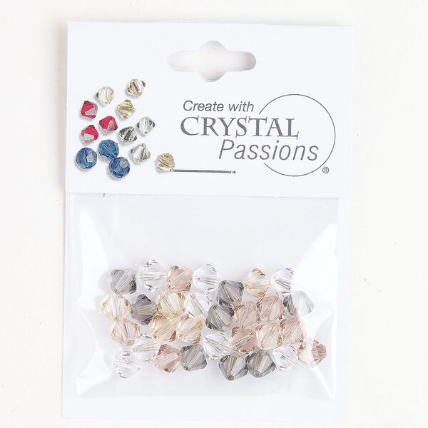 Bead mix 1pkg30 mixed colors Crystal Passions® 6mm bicone image number 0