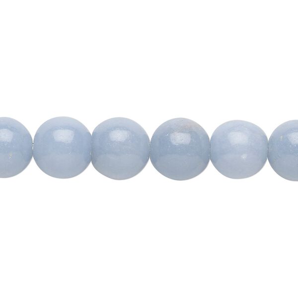 Angelite 1pkg1, round bead 15.5-16 inch 10mm image number 0