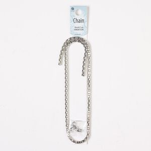 Chain, silver-finished steel, 4.2mm rounded diamond, 18 inches. Sold individually.