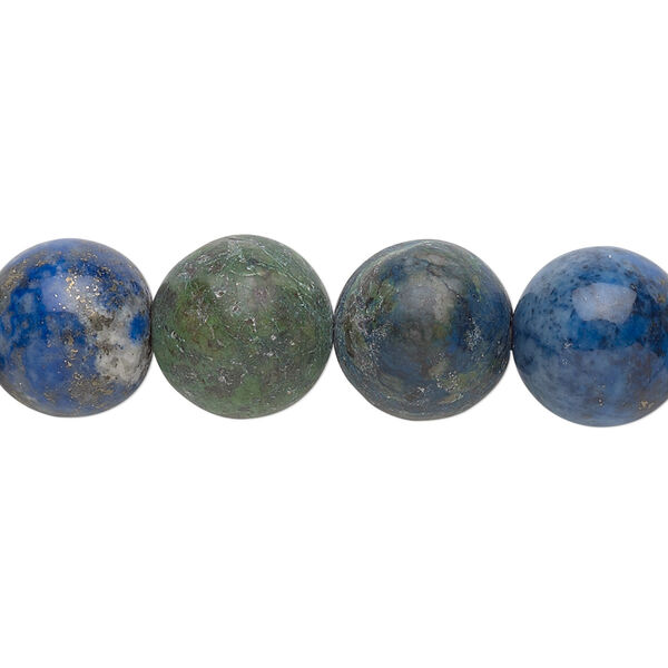 Bead, chrysocolla (stabilized), 12mm round, B grade, Mohs hardness 2 to 4. Sold per 15-1/2" to 16" strand. image number 0