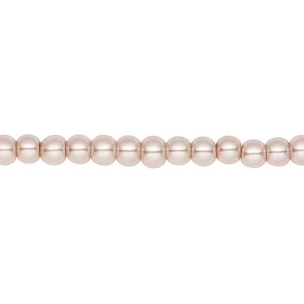 Bead, crystal pearl, champagne, 4mm round. Sold per pkg of (2) 15-1/2" to 16" strands, approximately 200 beads. image number 0