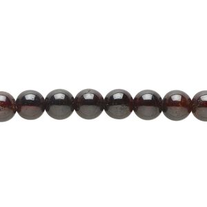 Garnet 1pkg1, round bead 15 inch 7-9mm