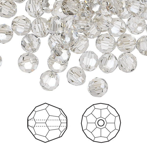 Bead 144pk crystal silver shade, Crystal Passions® 6mm round 5000 image number 0