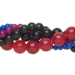 Quartz 1pkg5, round bead 15 inch mix 4-20mm