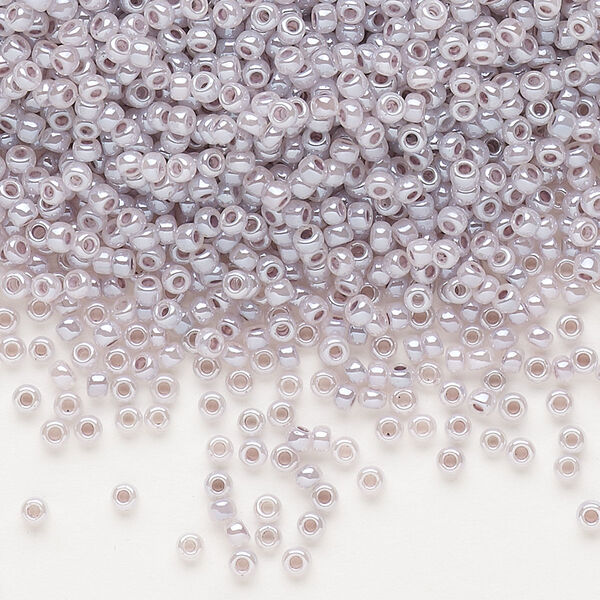 Seed bead, Dyna-Mites™, glass, pkg/40g, #11 round, opaque ceylon pastel grey/lilac, (341 11/0 RR). image number 0
