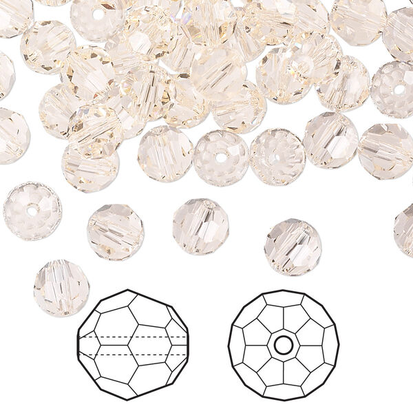 Bead 360pk silk, Swarovski® 6mm round 5000 image number 0