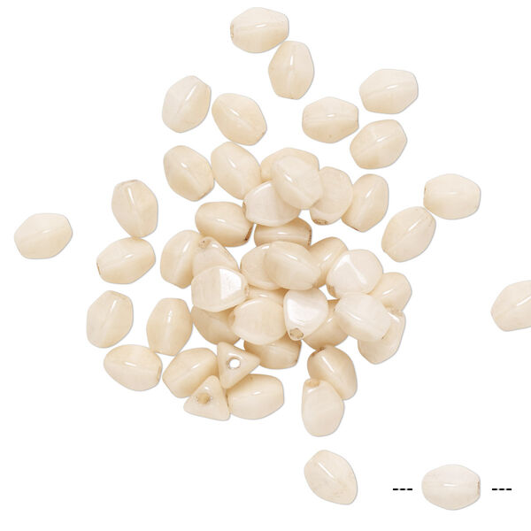 Bead, Preciosa, Czech pressed glass, opaque cream, 5x4mm buckwheat. Sold per pkg of 50. image number 0