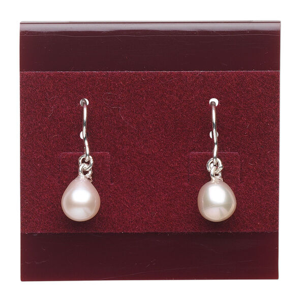 Earring card, plastic and velour, burgundy, 2x2 inch square. Sold per pkg of 25. image number 0