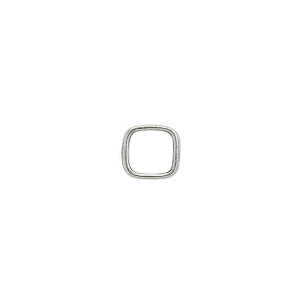 Bead frame, JBB Findings, sterling silver, 8x8mm square, fits up to 6mm bead. Sold individually. image number 0
