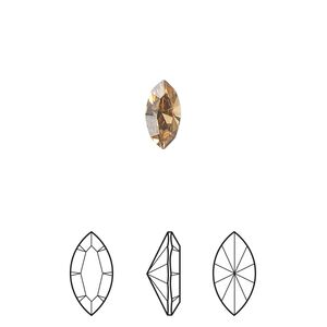 Fancy stone 720pk light Colorado topaz foil back, Swarovski® 5x2.5mm navette 4228