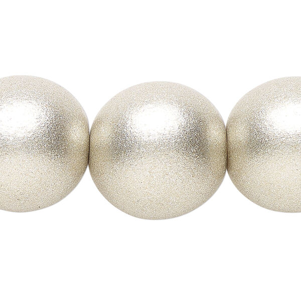 Taiwanese cheesewood 1pkg1, hand-cut painted round bead 15.5-16 inch metallic platinum 20mm image number 0