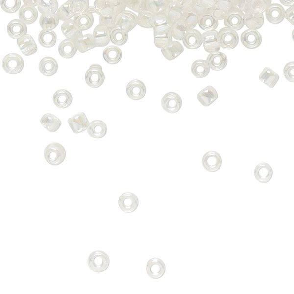 Seed bead, TOHO BEADS®, glass, pkg/50g, #8 round, translucent rainbow crystal clear (TR-08-161). image number 0