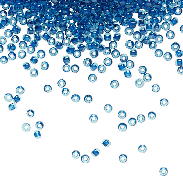 Seed bead, TOHO BEADS®, glass, pkg/50g, #11 round, translucent capri-lined aqua (TR-11-932). image number 0