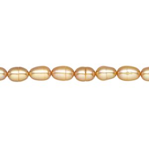 Pearl, cultured freshwater (dyed), satin sand, 4-5mm rice, C- grade, Mohs hardness 2-1/2 to 4. Sold per 15-inch strand.