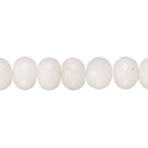 Snow quartz 1pkg1, hand-cut faceted rondelle bead natural 14 inch 9x6mm-10x8mm