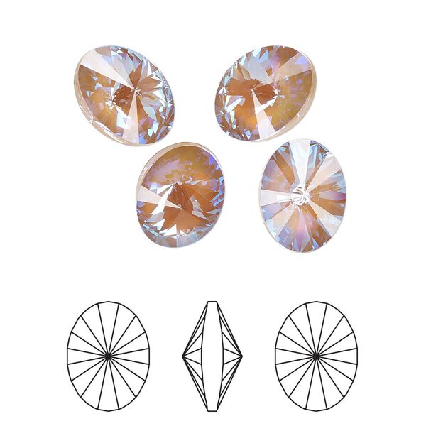 Chaton 2pk crystal cappuccino DeLite, Crystal Passions® 18x13.5mm oval rivoli 4122 image number 0