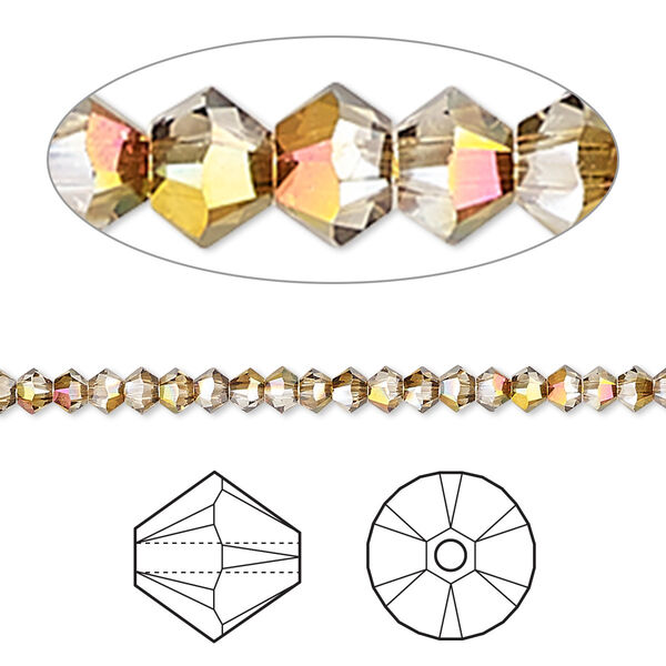 Bead 48pk crystal mahogany, Crystal Passions® 3mm bicone 5328 image number 0