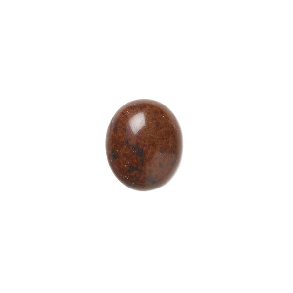 Cabochon, mahogany obsidian (natural), 12x10mm calibrated oval, B grade, Mohs hardness 5 to 5-1/2. Sold per pkg of 6. image number 0