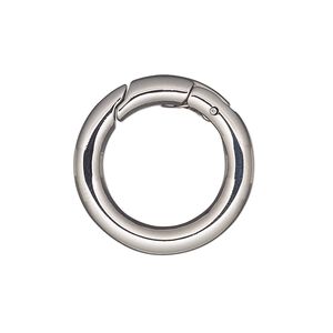 Clasp self-closing hook 1pkg1, 24mm round, stainless steel 1-strand